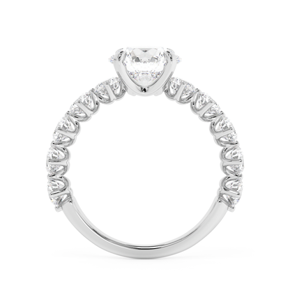 Emerald Solitaire Lab Grown Diamond Engagement Ring