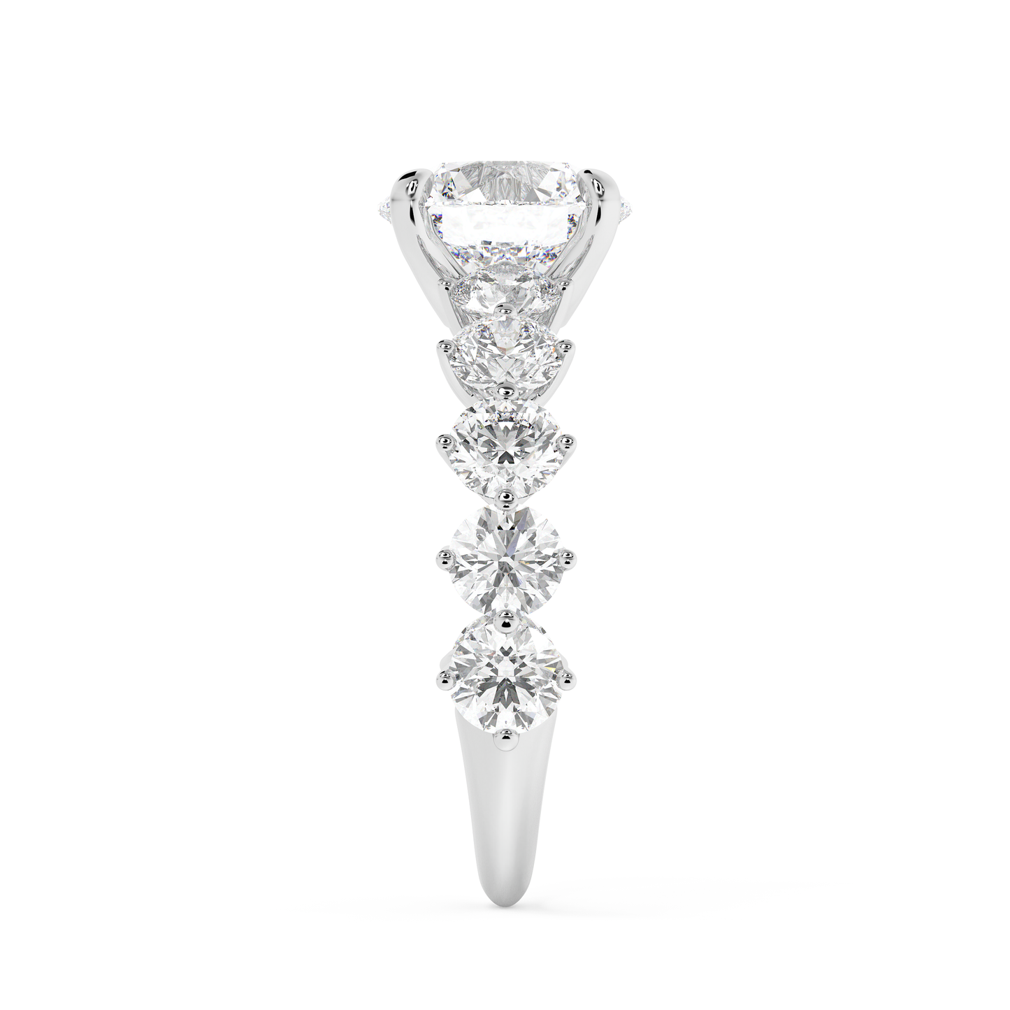 Emerald Solitaire Lab Grown Diamond Engagement Ring