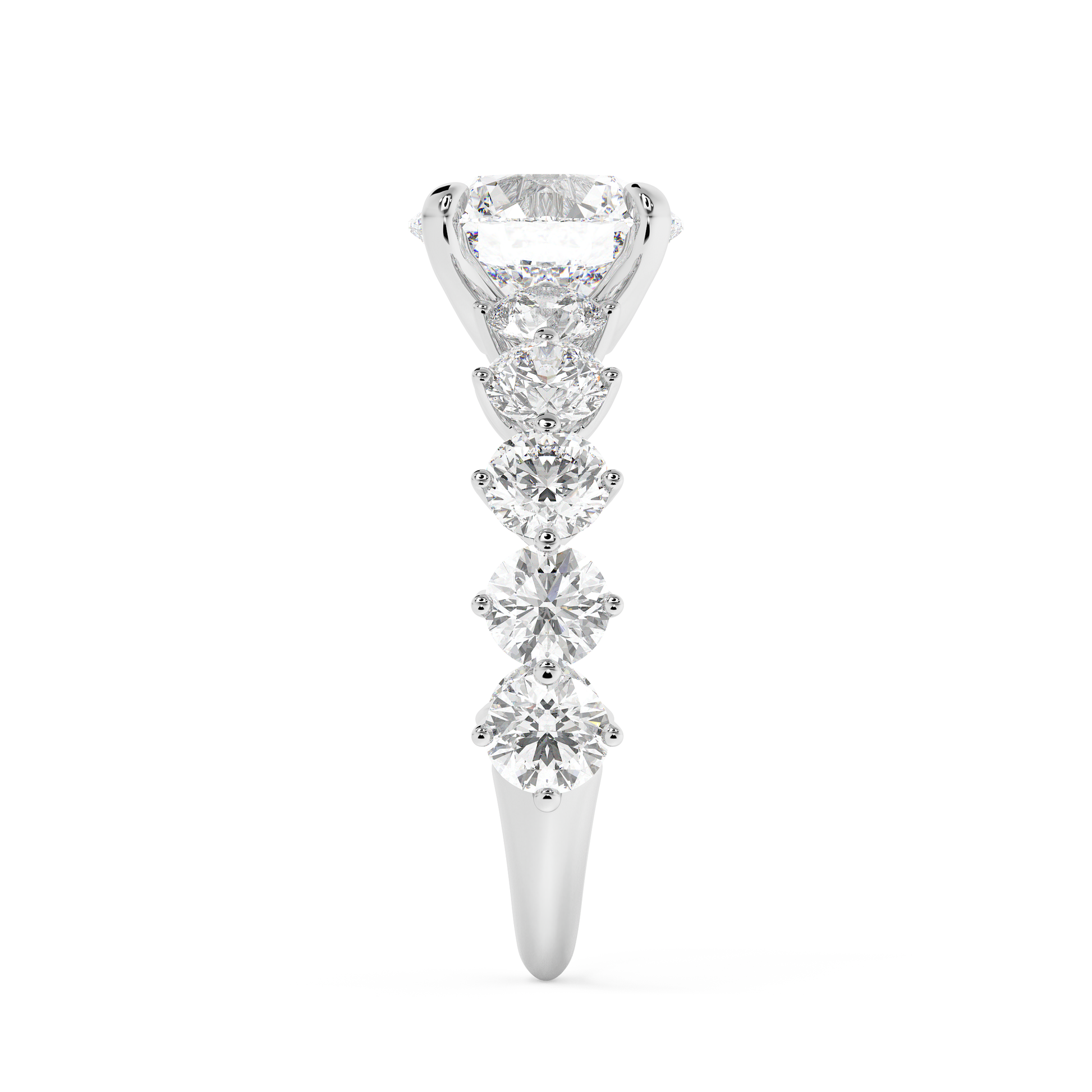Emerald Solitaire Lab Grown Diamond Engagement Ring