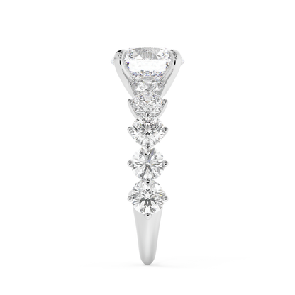 Emerald Solitaire Lab Grown Diamond Engagement Ring