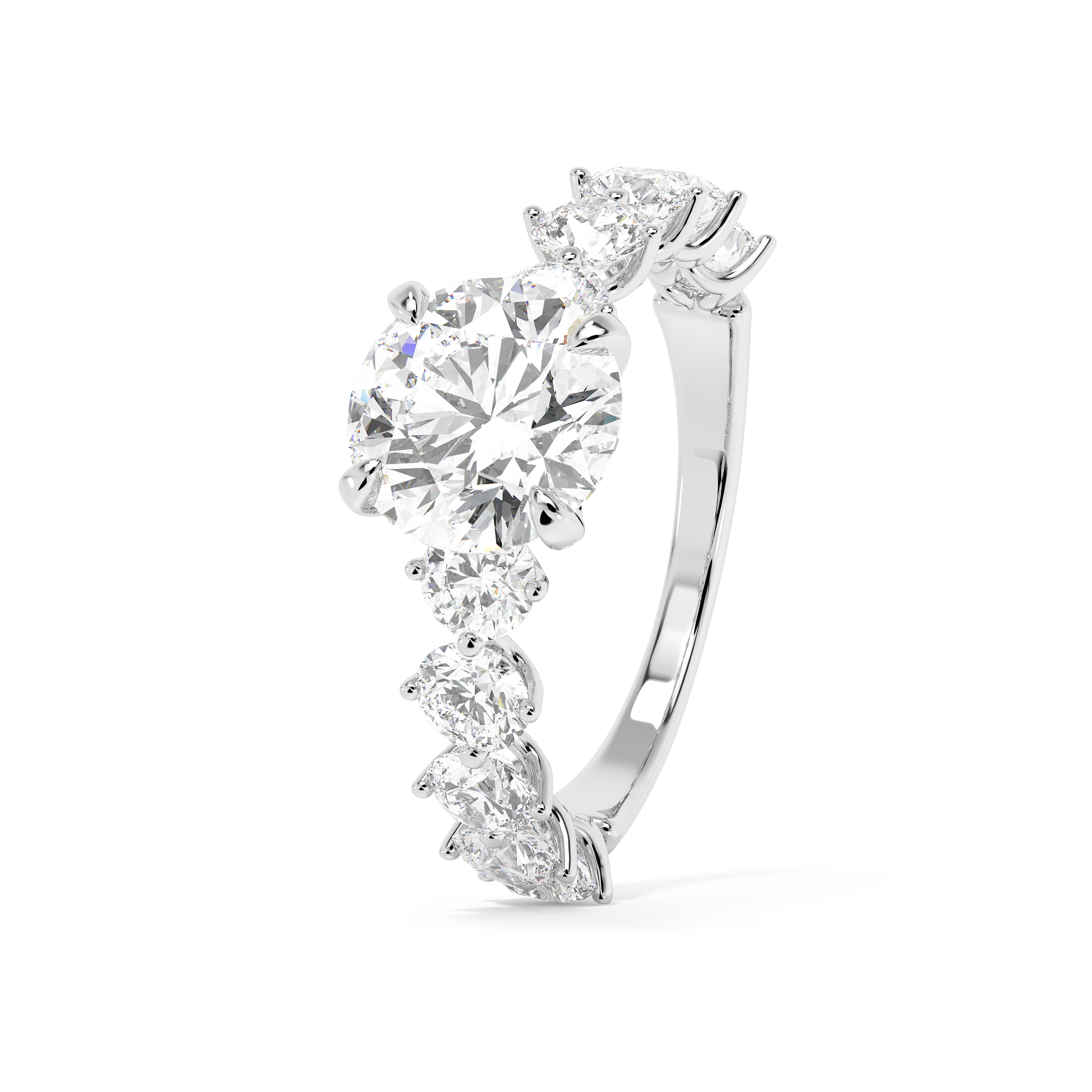 Emerald Solitaire Lab Grown Diamond Engagement Ring