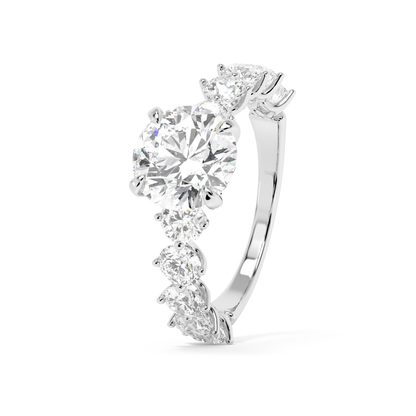 Emerald Solitaire Lab Grown Diamond Engagement Ring