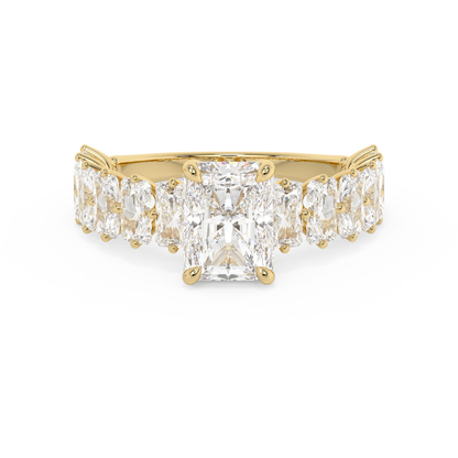 Emerald Solitaire Lab Grown Diamond Engagement Ring