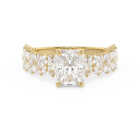Emerald Solitaire Lab Grown Diamond Engagement Ring