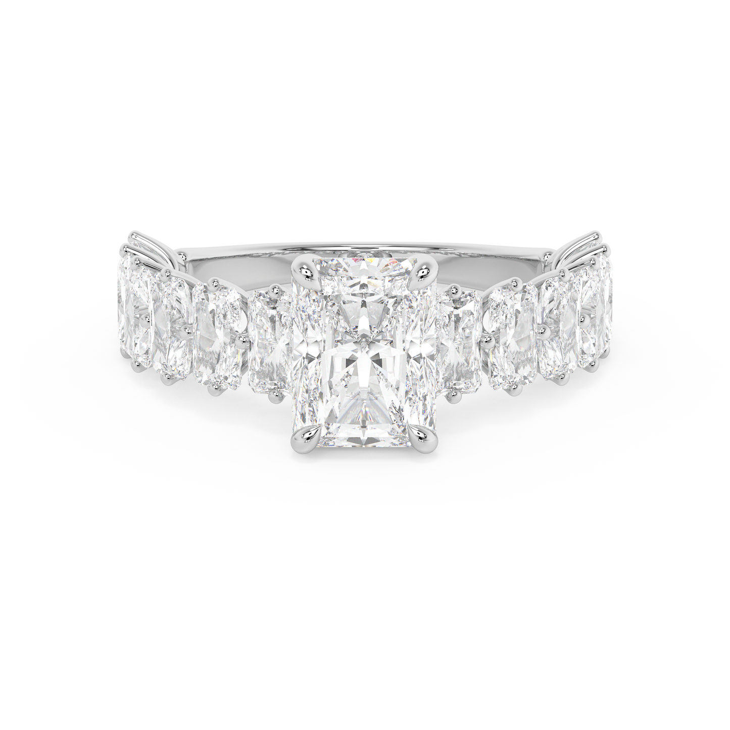 Emerald Solitaire Lab Grown Diamond Engagement Ring