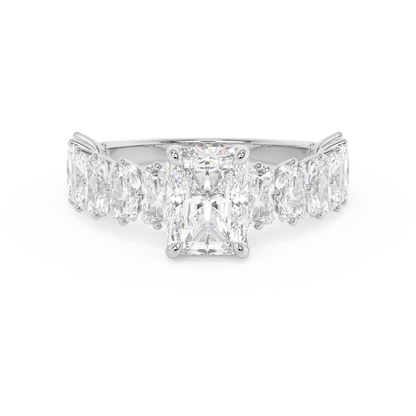 Emerald Solitaire Lab Grown Diamond Engagement Ring