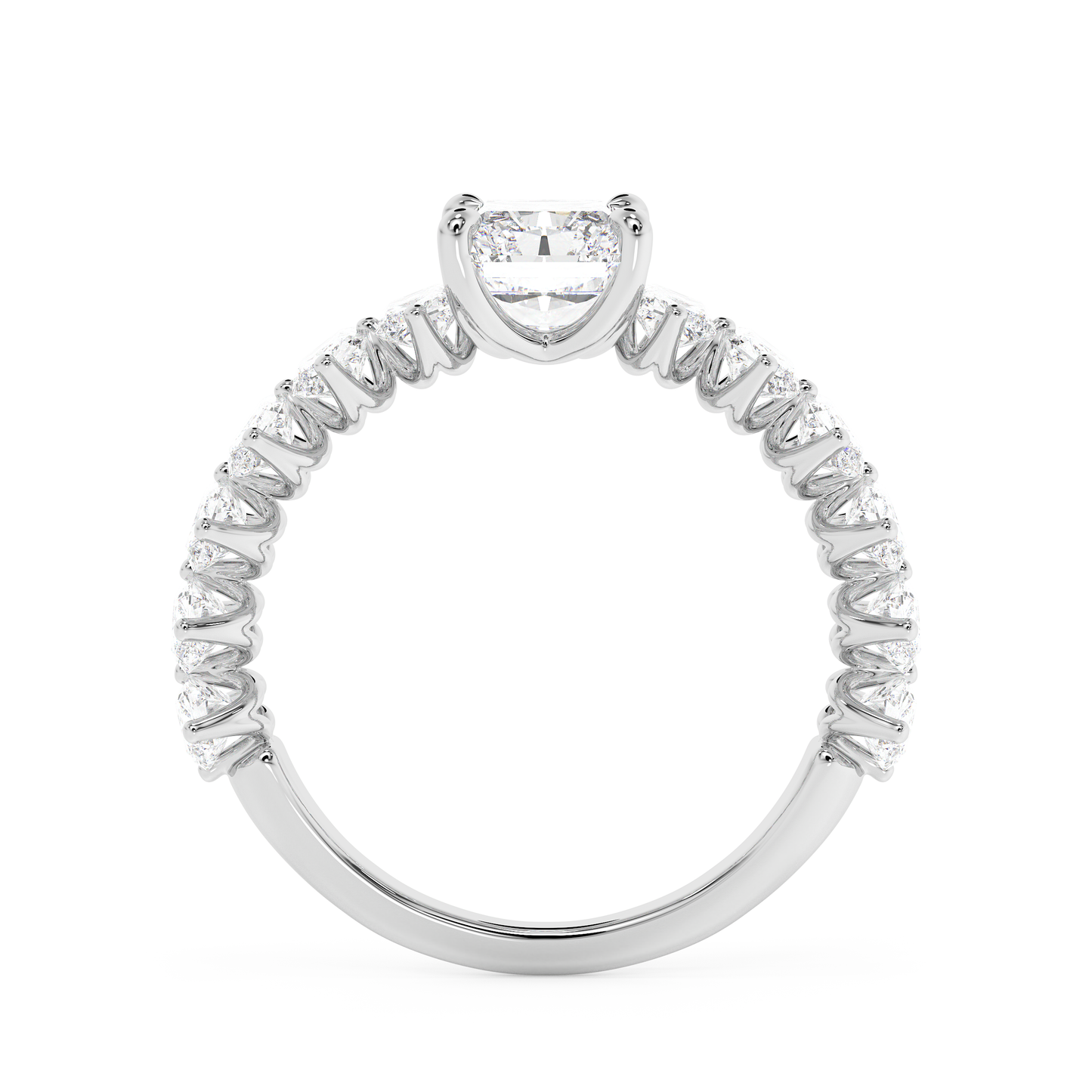 Emerald Solitaire Lab Grown Diamond Engagement Ring
