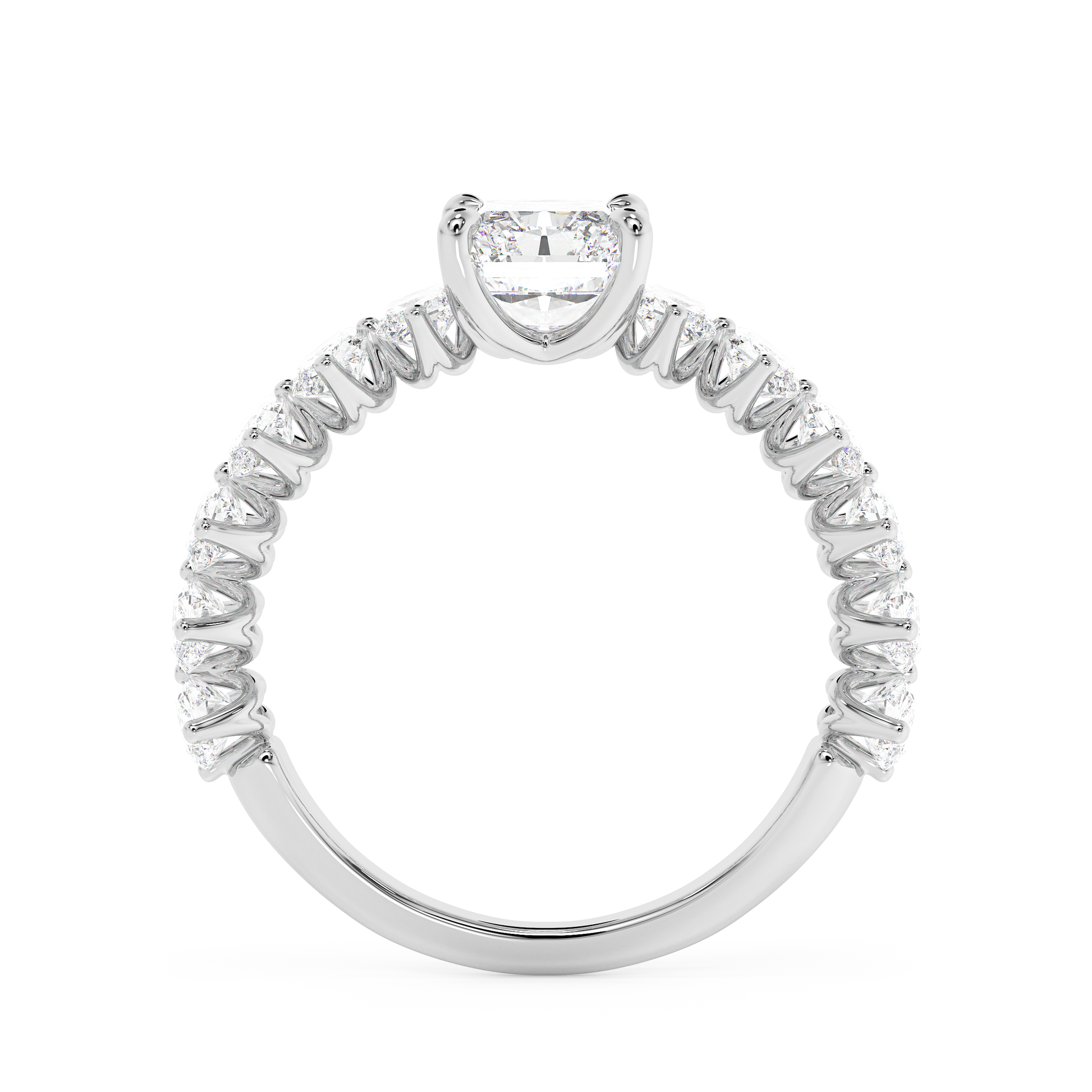 Emerald Solitaire Lab Grown Diamond Engagement Ring