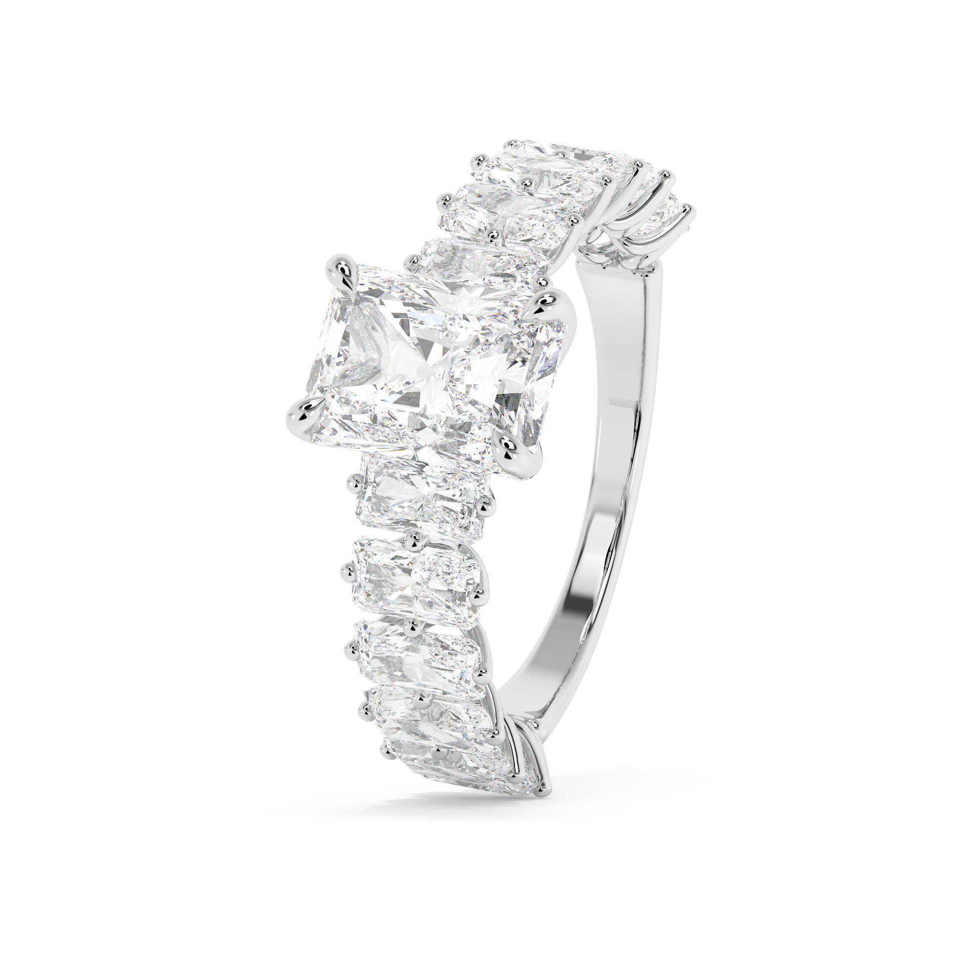 Emerald Solitaire Lab Grown Diamond Engagement Ring