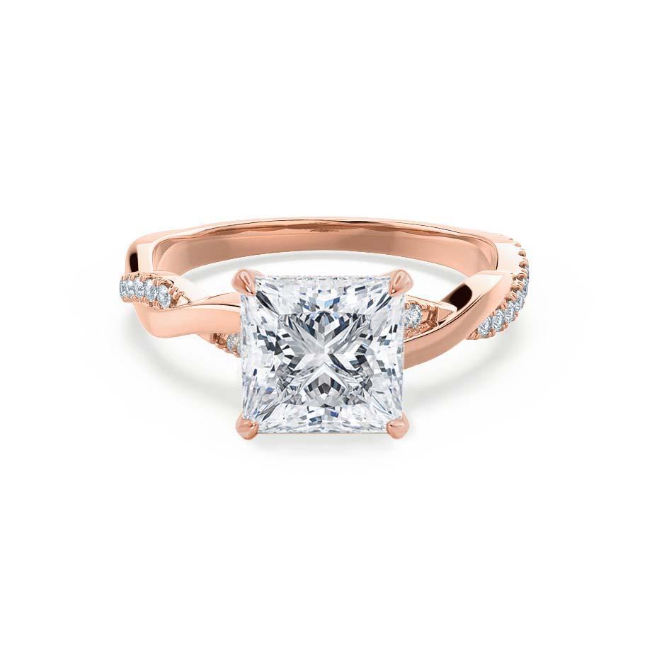 Princess Twisted Pave Lab Grown Diamond Engagement Ring