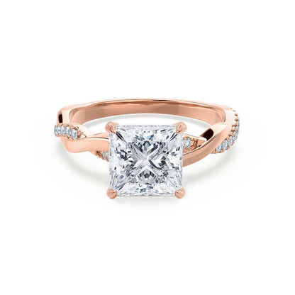 Princess Twisted Pave Lab Grown Diamond Engagement Ring