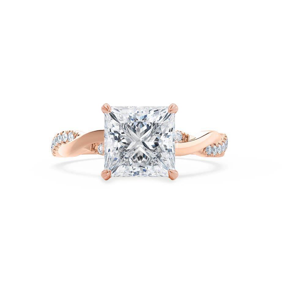Princess Twisted Pave Lab Grown Diamond Engagement Ring