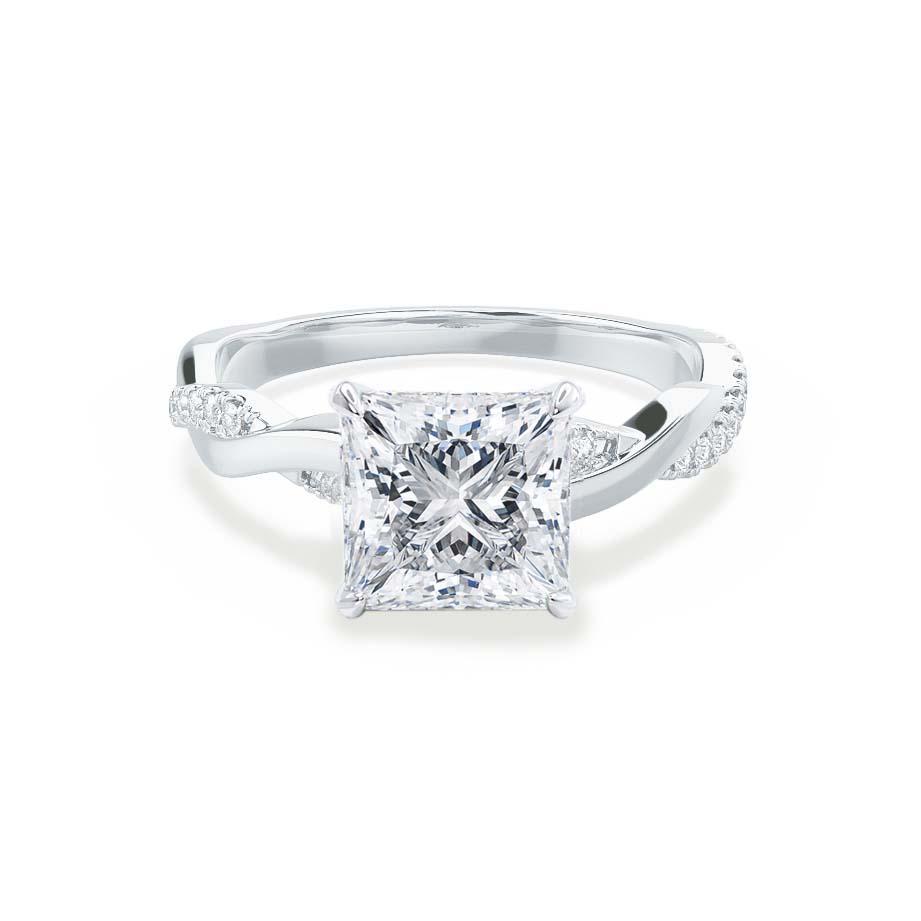 Princess Twisted Pave Lab Grown Diamond Engagement Ring