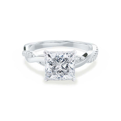 Princess Twisted Pave Lab Grown Diamond Engagement Ring