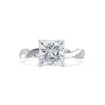 Princess Twisted Pave Lab Grown Diamond Engagement Ring