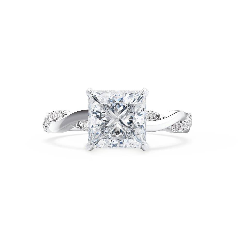 Princess Twisted Pave Lab Grown Diamond Engagement Ring