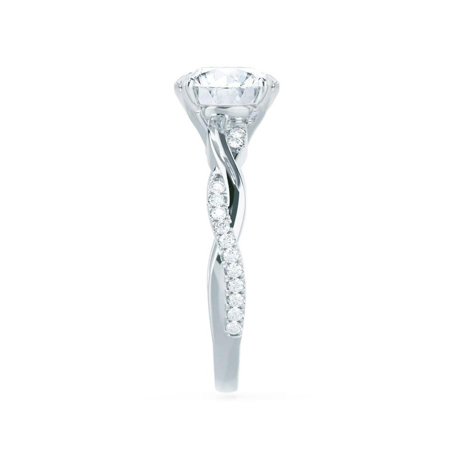 Princess Twisted Pave Lab Grown Diamond Engagement Ring