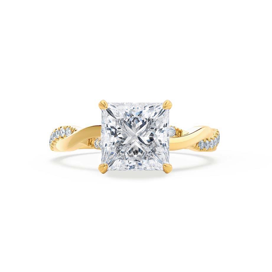 Princess Twisted Pave Lab Grown Diamond Engagement Ring