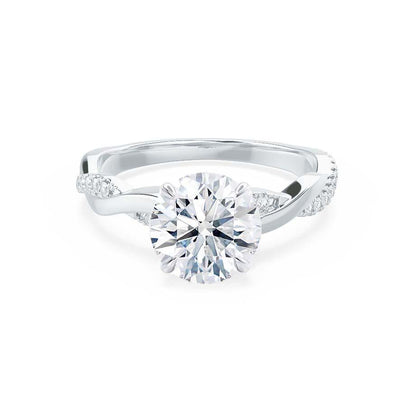 Round Twisted Pave Lab Grown Diamond Engagement Ring