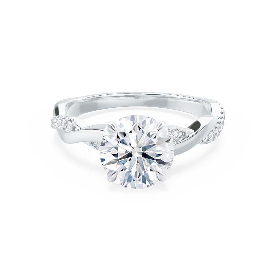 Round Twisted Pave Lab Grown Diamond Engagement Ring