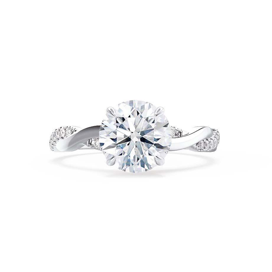 Round Twisted Pave Lab Grown Diamond Engagement Ring