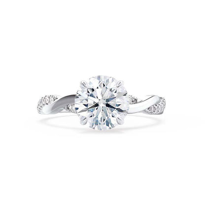 Round Twisted Pave Lab Grown Diamond Engagement Ring