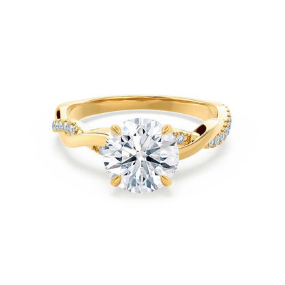 Round Pave Lab Grown Diamond Engagement Ring