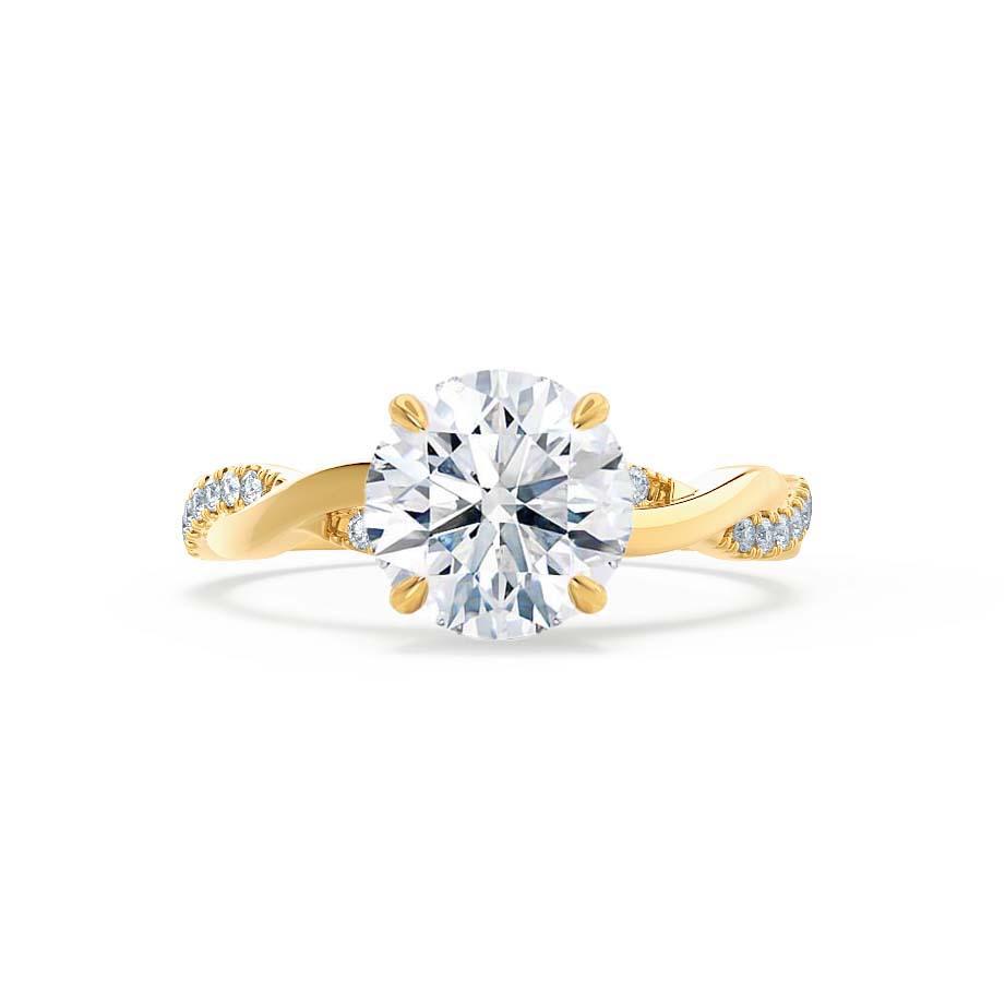 Round Pave Lab Grown Diamond Engagement Ring