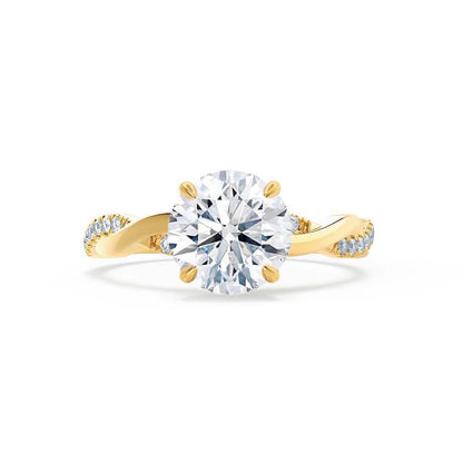 Round Pave Lab Grown Diamond Engagement Ring