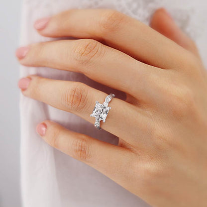Princess Twisted Pave Lab Grown Diamond Engagement Ring