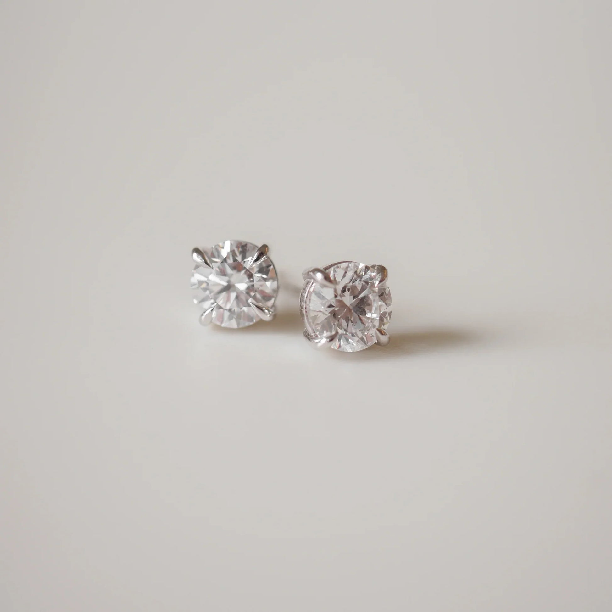 2.20 TCW Round Lab Grown Diamond Stud Earrings