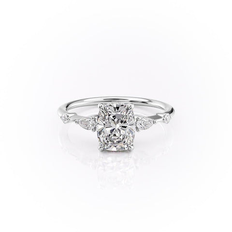 2.0 CT Elongated Cushion Cut Hidden Halo Moissanite Engagement Ring 10