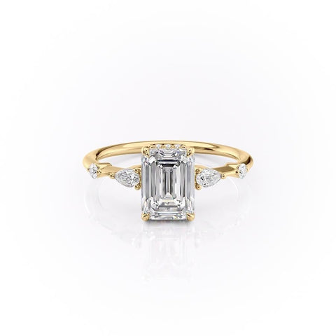 1.91 CT Emerald Cut Solitaire Hidden Halo Setting Moissanite Engagement Ring 11