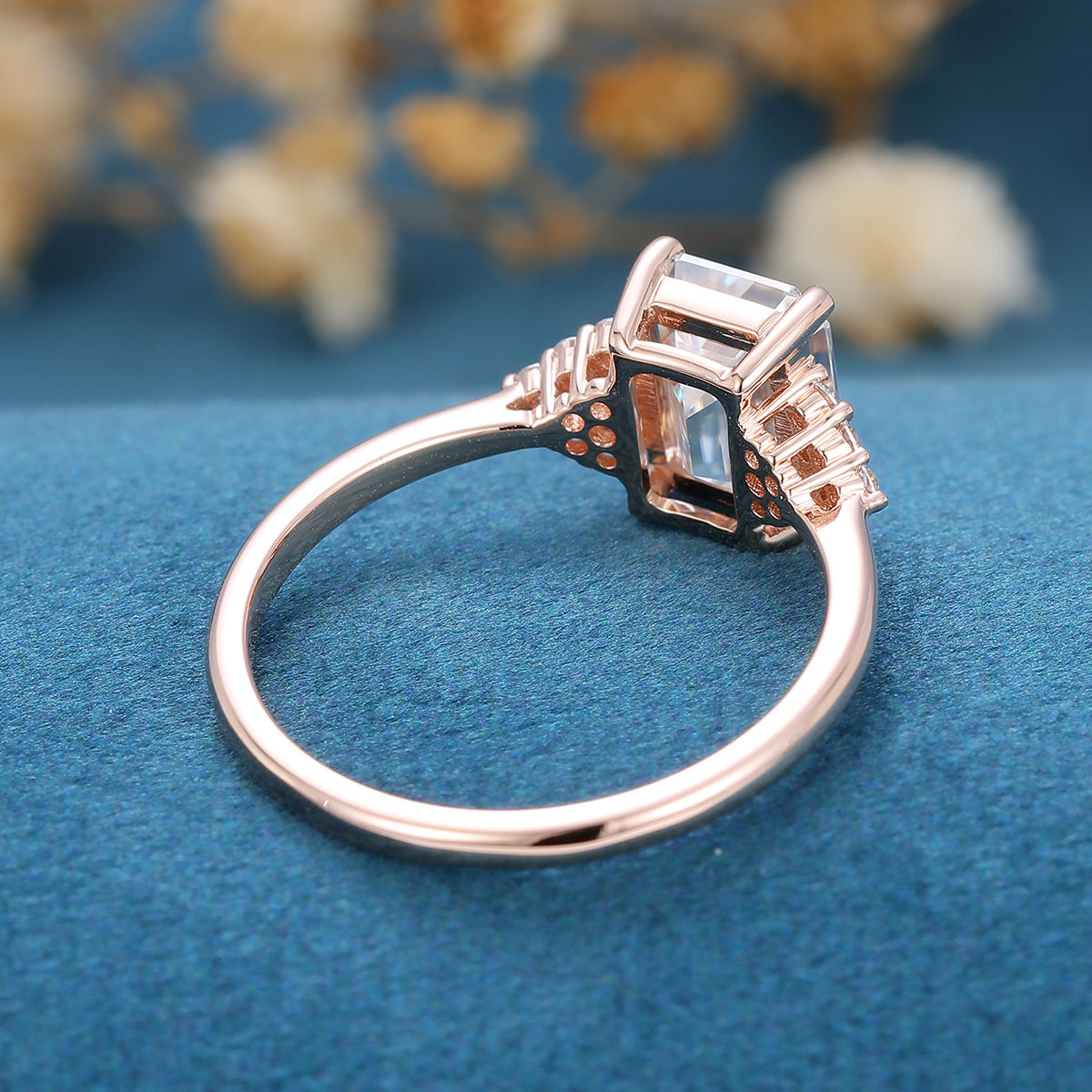 Emerald Cluster Lab Grown Diamond Engagement Ring