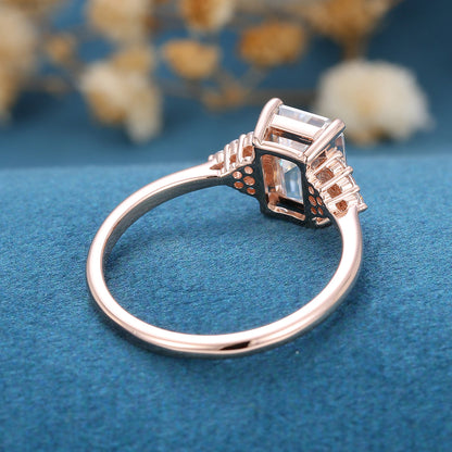Emerald Cluster Lab Grown Diamond Engagement Ring