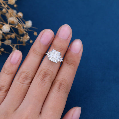 Emerald Cluster Lab Grown Diamond Engagement Ring