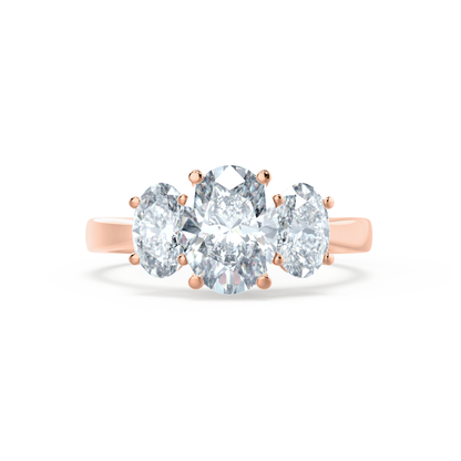 Oval Three Stone Lab Grown Diamond Engagement Ring