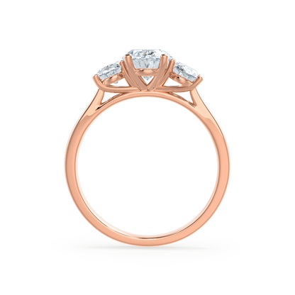 Oval Three Stone Lab Grown Diamond Engagement Ring
