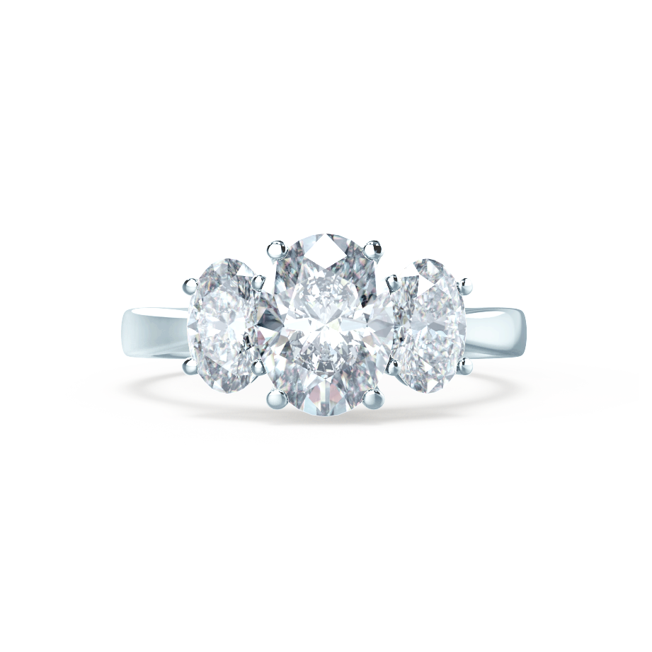 Oval Three Stone Lab Grown Diamond Engagement Ring