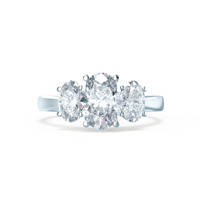 Oval Three Stone Lab Grown Diamond Engagement Ring