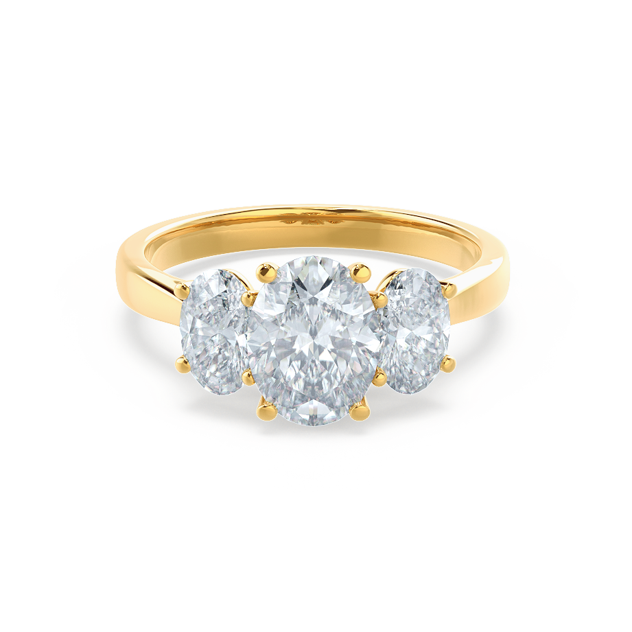 Oval Three Stone Lab Grown Diamond Engagement Ring