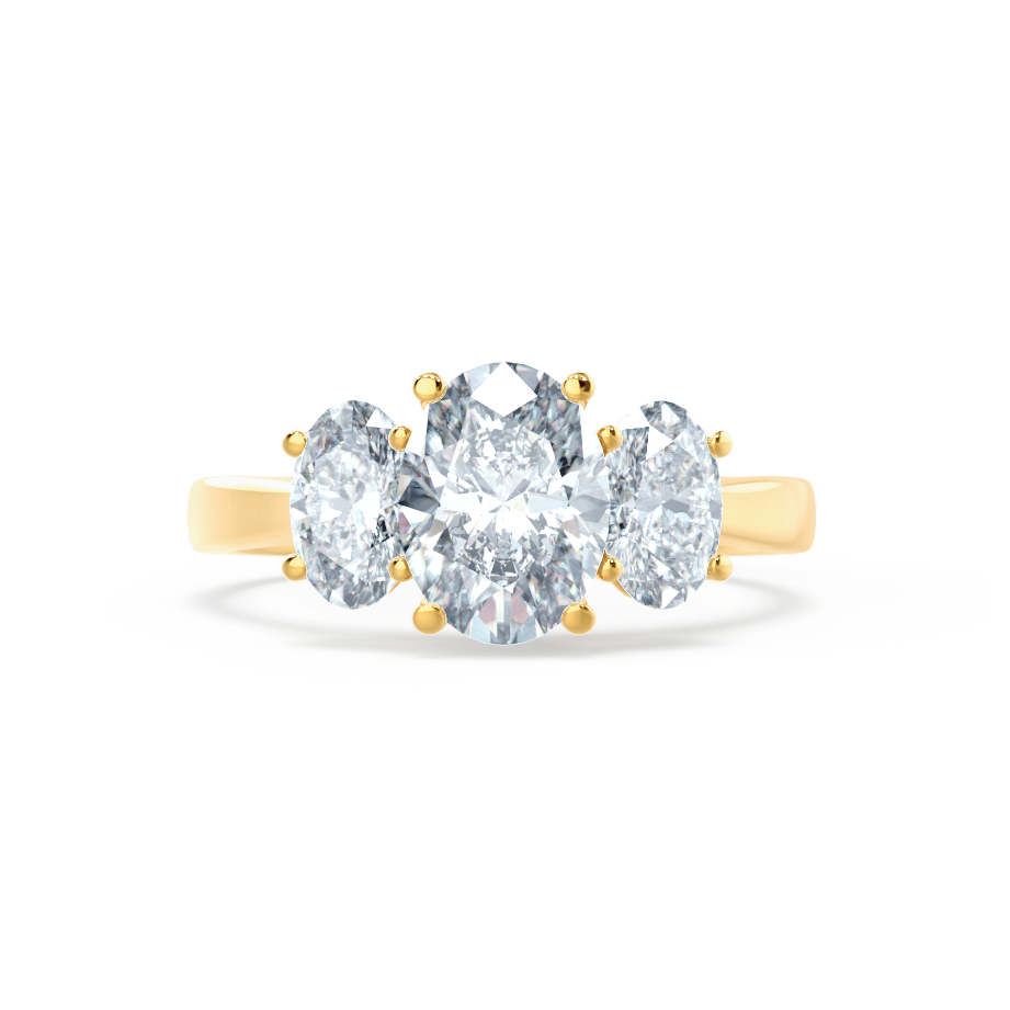 Oval Three Stone Lab Grown Diamond Engagement Ring