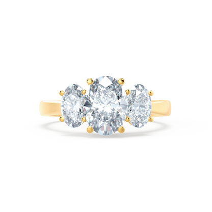 Oval Three Stone Lab Grown Diamond Engagement Ring