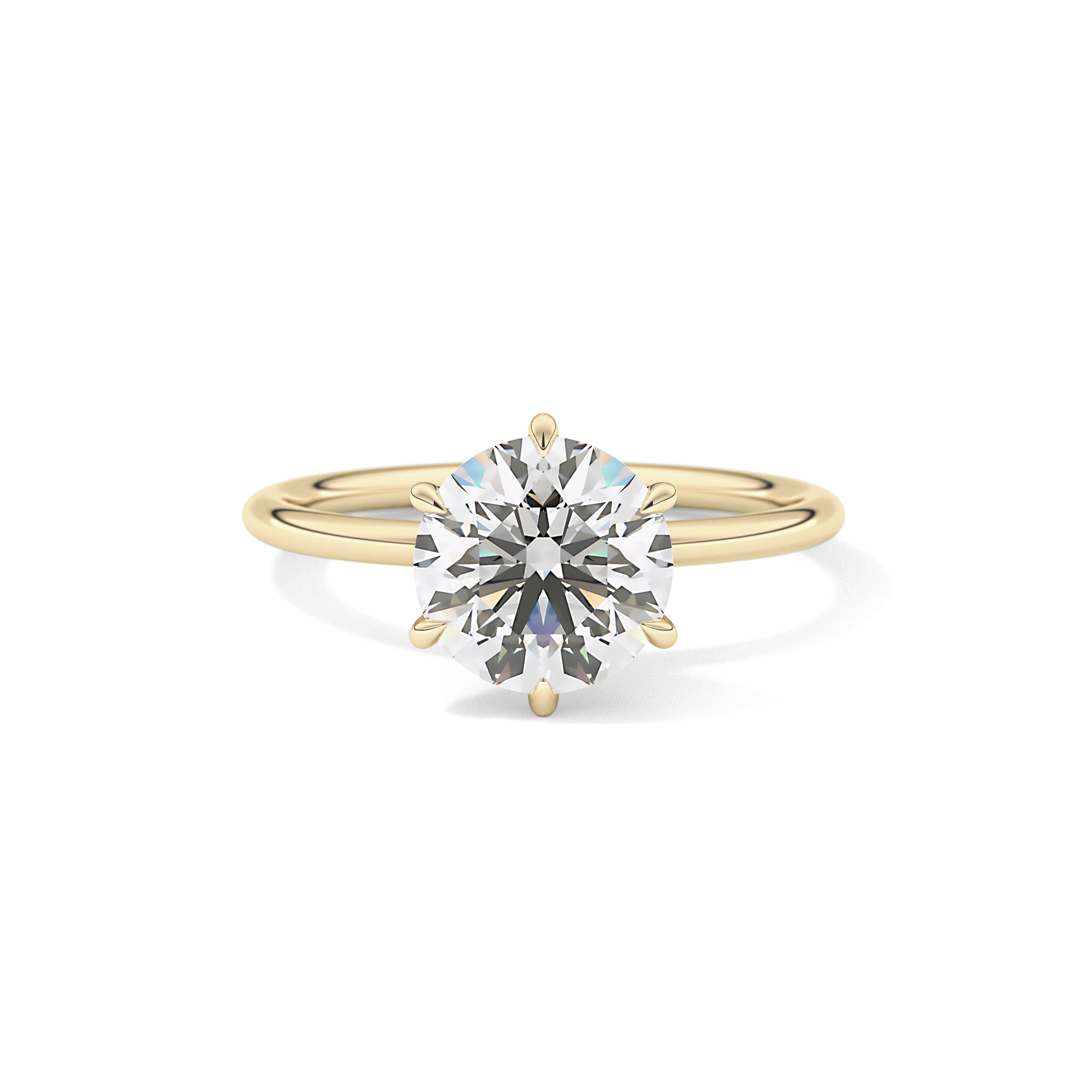 Round Solitaire Lab Grown Diamond Engagement Ring