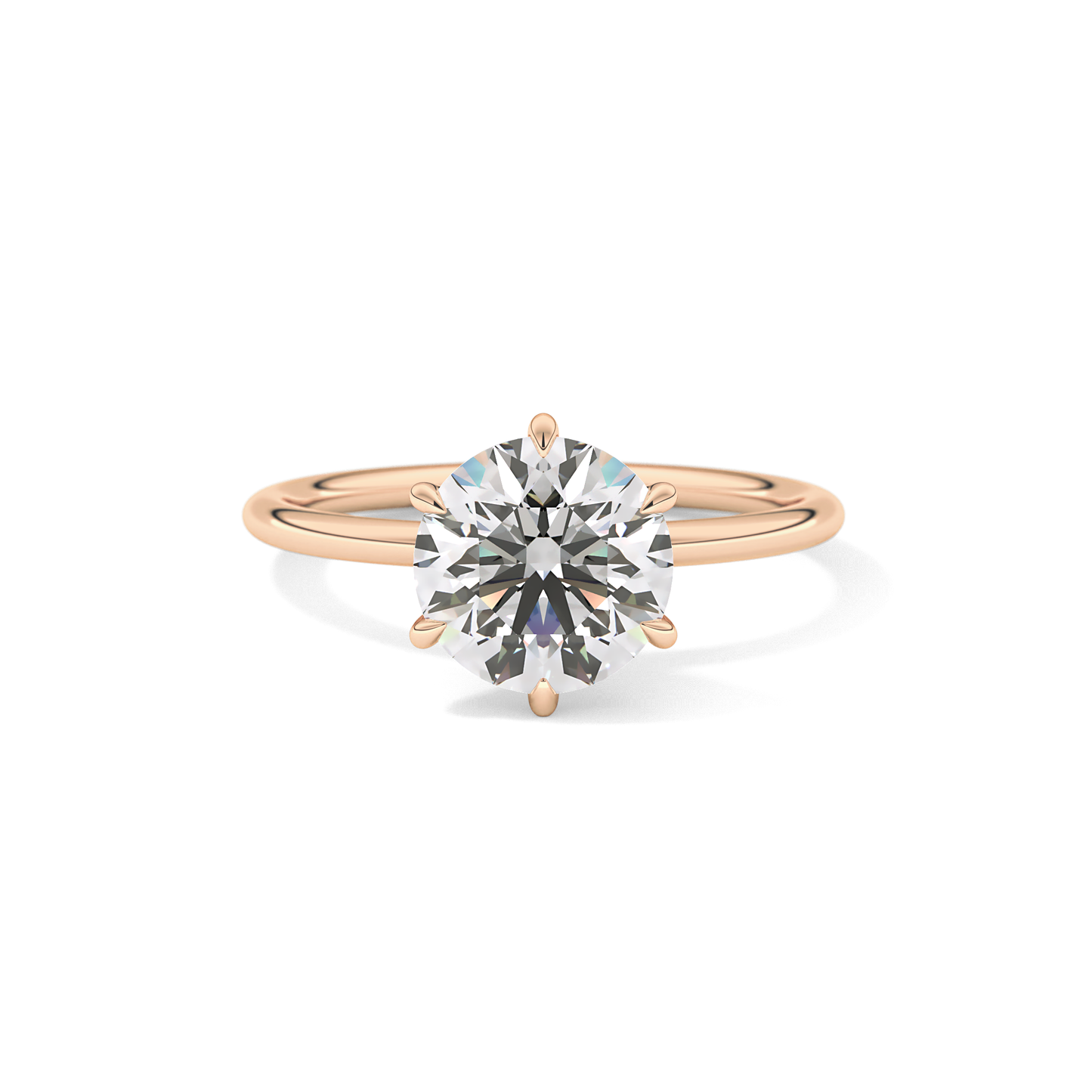 Round Solitaire Lab Grown Diamond Engagement Ring