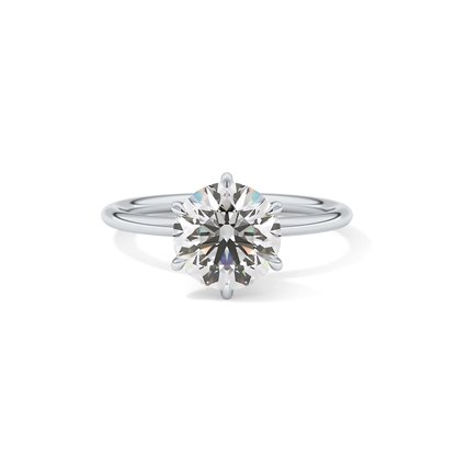 Round Solitaire Lab Grown Diamond Engagement Ring
