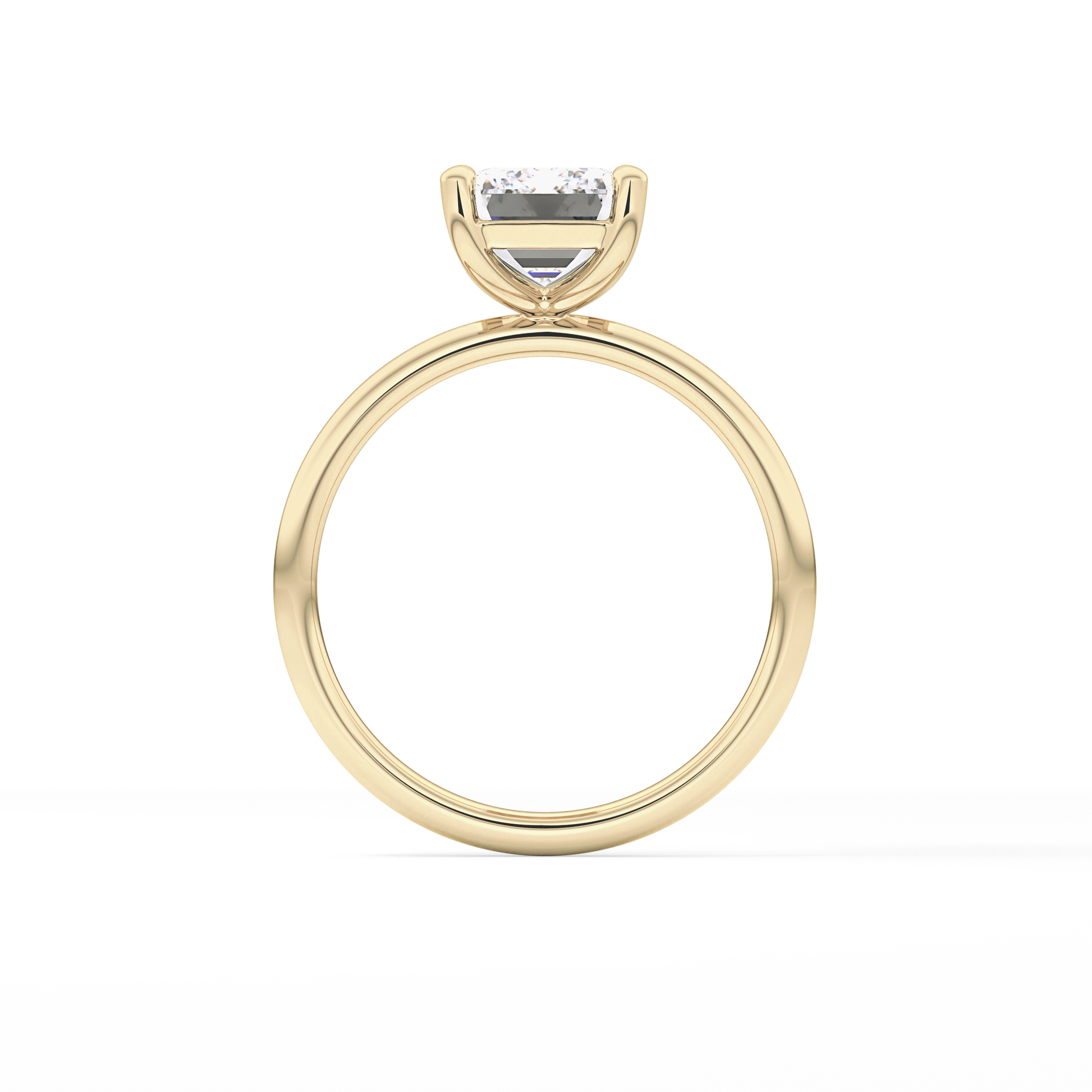 Emerald Solitaire Lab Grown Diamond Engagement Ring
