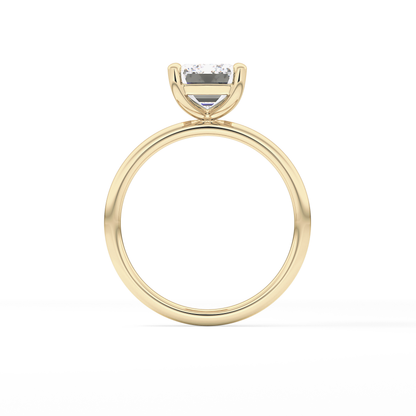 Emerald Solitaire Lab Grown Diamond Engagement Ring