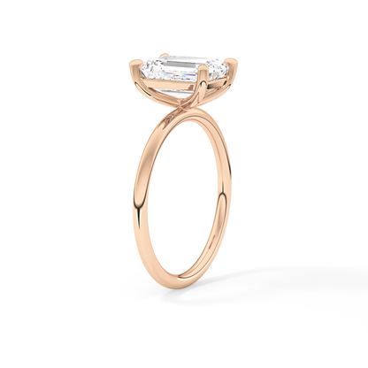 Emerald Solitaire Lab Grown Diamond Engagement Ring