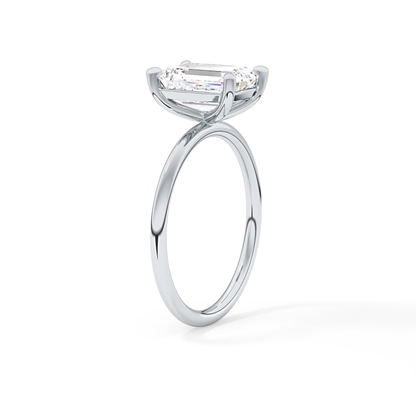 Emerald Solitaire Lab Grown Diamond Engagement Ring